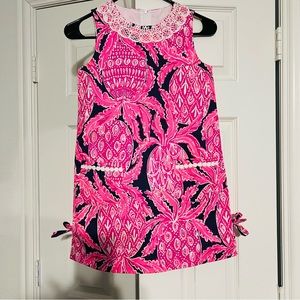 Lilly Pulitzer girls hot pink shift dress size 10 with pockets